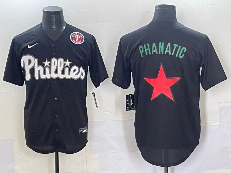 Men 2025 Philadelphia Phillies Blank Black Fashion Nike MLB Jersey style 7093